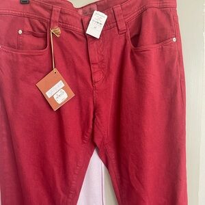 BRAND NEW LORO PIANA Men Pants size 36 regular color Red Cotton stretch